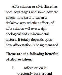 Discussion afforestation